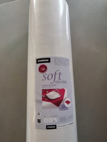 Preview: Vlies Tischdecke soft selection - Weiß 0,90cm x 40,0m
